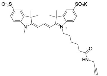 Sulfo-Cyanine3 alkyne，CAS号：2055138-87-7，磺化Cy3 炔烃